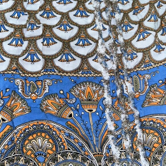 anthropologie TINY blue trompe l'oiel sleeveless multi tassel print… - Picture 5 of 5